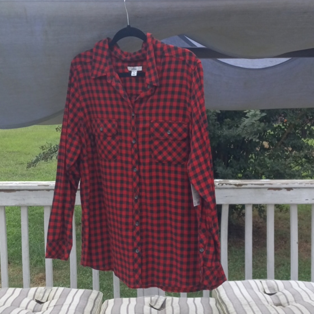 Check Flannel Button Down Shirt